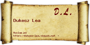 Dukesz Lea névjegykártya
